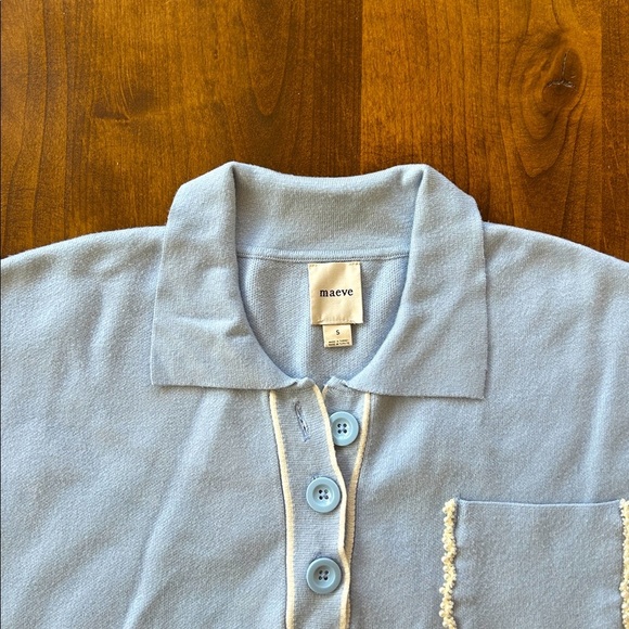 Anthropologie Maeve The Eliott Embellished-Pocket Polo Shirt - Picture 4 of 7